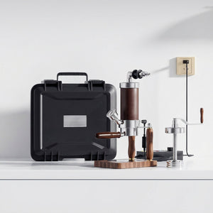 Aleman Nomad Hybrid Prenosný Espresso Stroj | Ručný Kľukový a Pneumatický 2-v-1