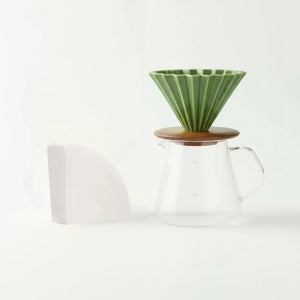Japonská sada na ručné prípravy - keramický Origami dripper Barista & Espresso