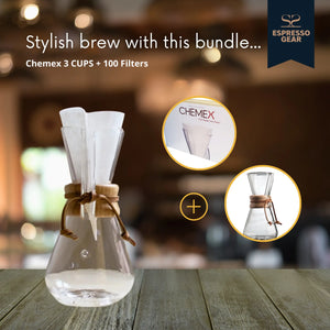 Chemex 3 šálky + 100 filtrov ESPRESSO GEAR