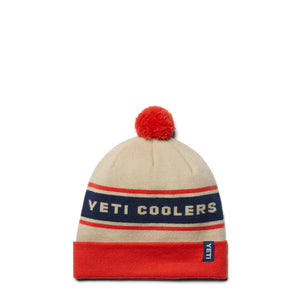 Pom čiapka biela / oranžová YETI