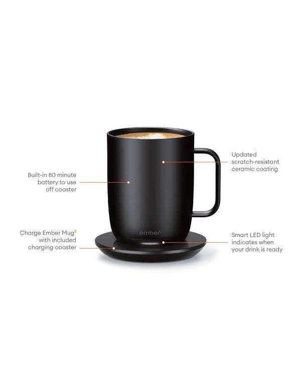 Electric Coffee Mug Black V2 - 414ml - Barista och Espresso