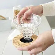 Sklenený kávový dripper V60 01 - olivové drevo HARIO