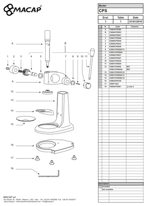Macap CPS ARTICLE NO. 3 - Reservdel OEM nummer: C0004CPS033
