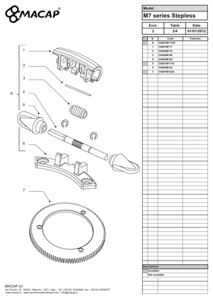 Macap Inställningsring steglös M7D - Reservdel OEM nummer: C0007M163A