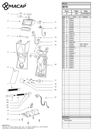 Macap Utlopp MXD M7D - Reservdel OEM nummer: C204007